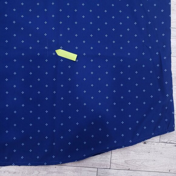 Nautica Performance Dress Shirt SS Blue Geo Stretch Cooling Mens XXL NWT Flaw - Picture 9 of 10